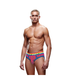 Трусы мужские Envy Menswear Rainbow Hearts с открытым задом, разноцветные, S-M - No Taboo