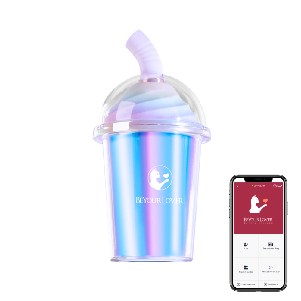 Вакуумний стимулятор в форме стаканчика с трубочкой BeYourLover Joy Cup голубой, 9.1 см х 4.6 см фото №0 — секс игрушки: Украина, NO TABOO