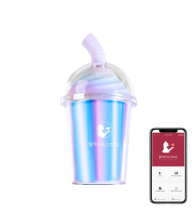 Вакуумний стимулятор в форме стаканчика с трубочкой BeYourLover Joy Cup голубой, 9.1 см х 4.6 см - No Taboo