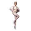 Чулки Ballerina's Secret 586 с узором, белые, S-M, фото №1 — секс шоп Украина, NO TABOO