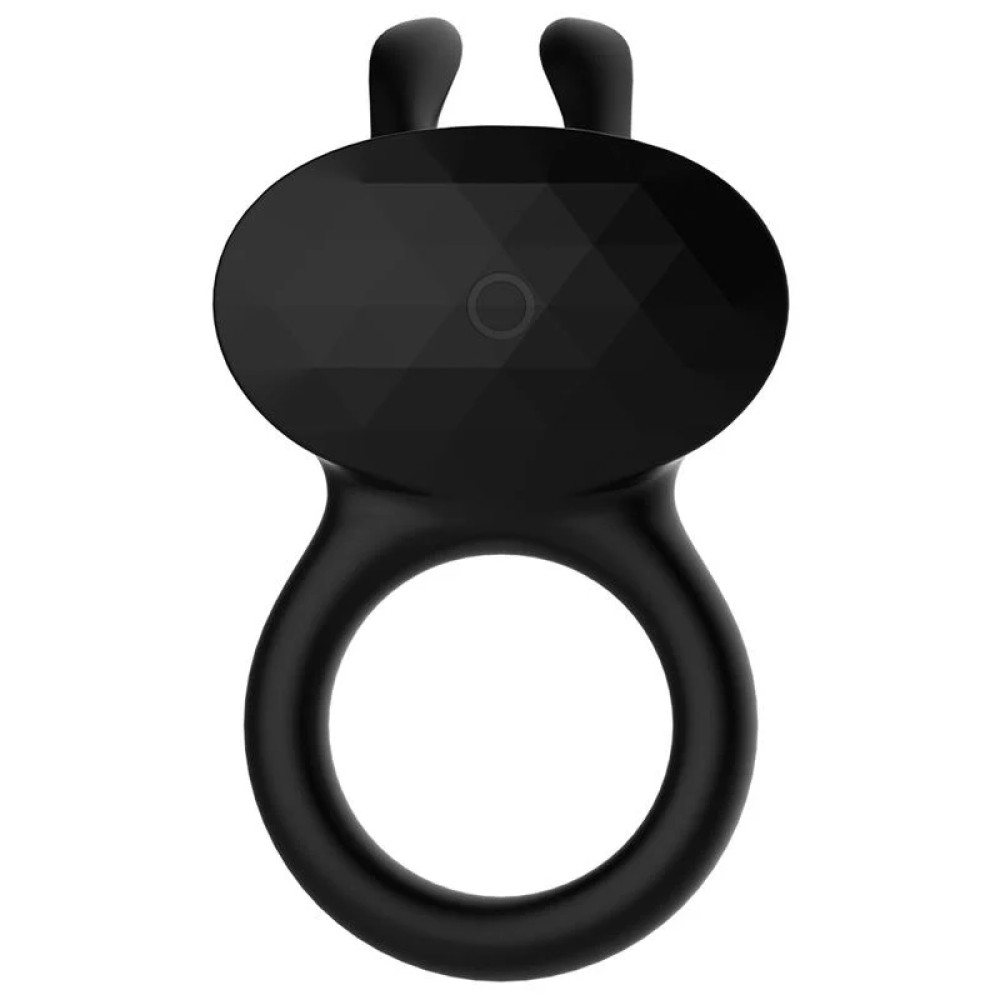 Эрекционное виброкольцо Every Night Toys Diamond The Duke с ушками для клитора, черное фото №4 — секс игрушки: Украина, NO TABOO