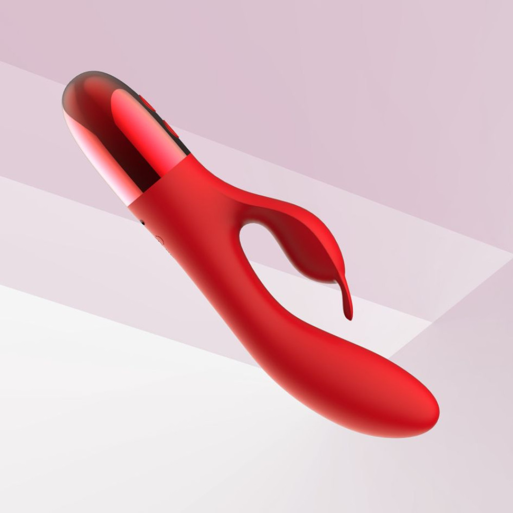 Вибратор-кролик с горизонтальными движениями Every Night Toys для точки G, красный, 21 х 3.4 см фото №5 — секс игрушки: Украина, NO TABOO