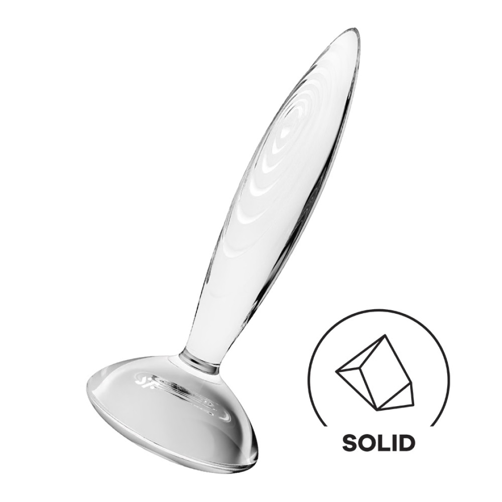 Анальная пробка Satisfyer Sparkling Crystal стеклянная, 21 х 3.5 см фото №3 — секс игрушки: Украина, NO TABOO