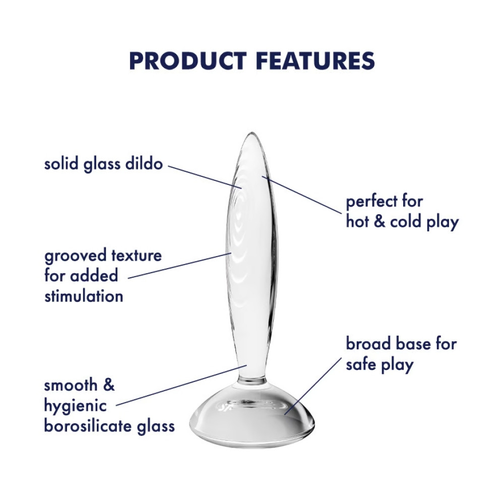 Анальная пробка Satisfyer Sparkling Crystal стеклянная, 21 х 3.5 см фото №5 — секс игрушки: Украина, NO TABOO