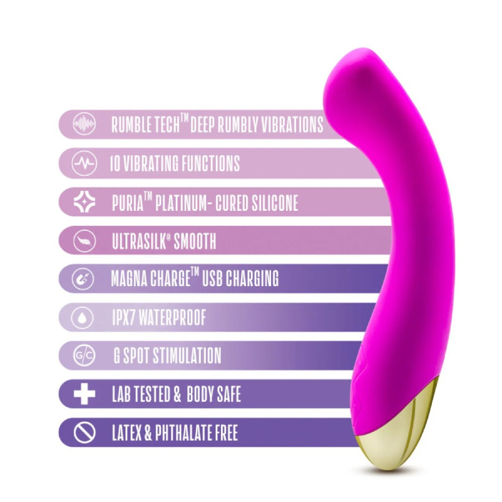 Вибратор Aria By Blush Bangin' AF для точки G, фиолетовый, 18.4 х 3.2 см фото №6 — секс игрушки: Украина, NO TABOO