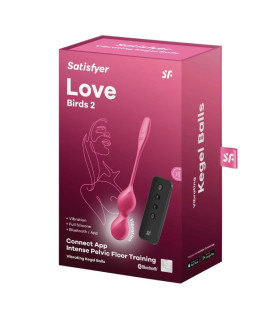 Вагінальні віброкульки Satisfyer Love Birds 2 з пультом, рожеві, 21.5 х 3.3 см - No Taboo
