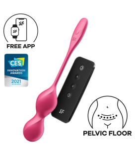 Вагінальні віброкульки Satisfyer Love Birds 2 з пультом, рожеві, 21.5 х 3.3 см - No Taboo