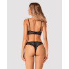 Комплект трусики и бюстгальтер Obsessive Serena Love Set, черный, XS-S, фото №2 — секс шоп Украина, NO TABOO