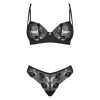 Комплект трусики и бюстгальтер Obsessive Serena Love Set, черный, XS-S, фото №3 — секс шоп Украина, NO TABOO