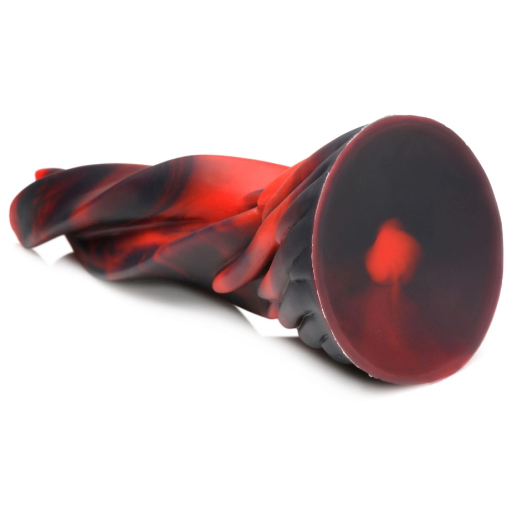 Фаллоимитатор нереалистичный XR Brands Hell Kiss Twisted Tongues на присоске, красно-черный, 18.8 х 5.6 см фото №6 — секс игрушки: Украина, NO TABOO