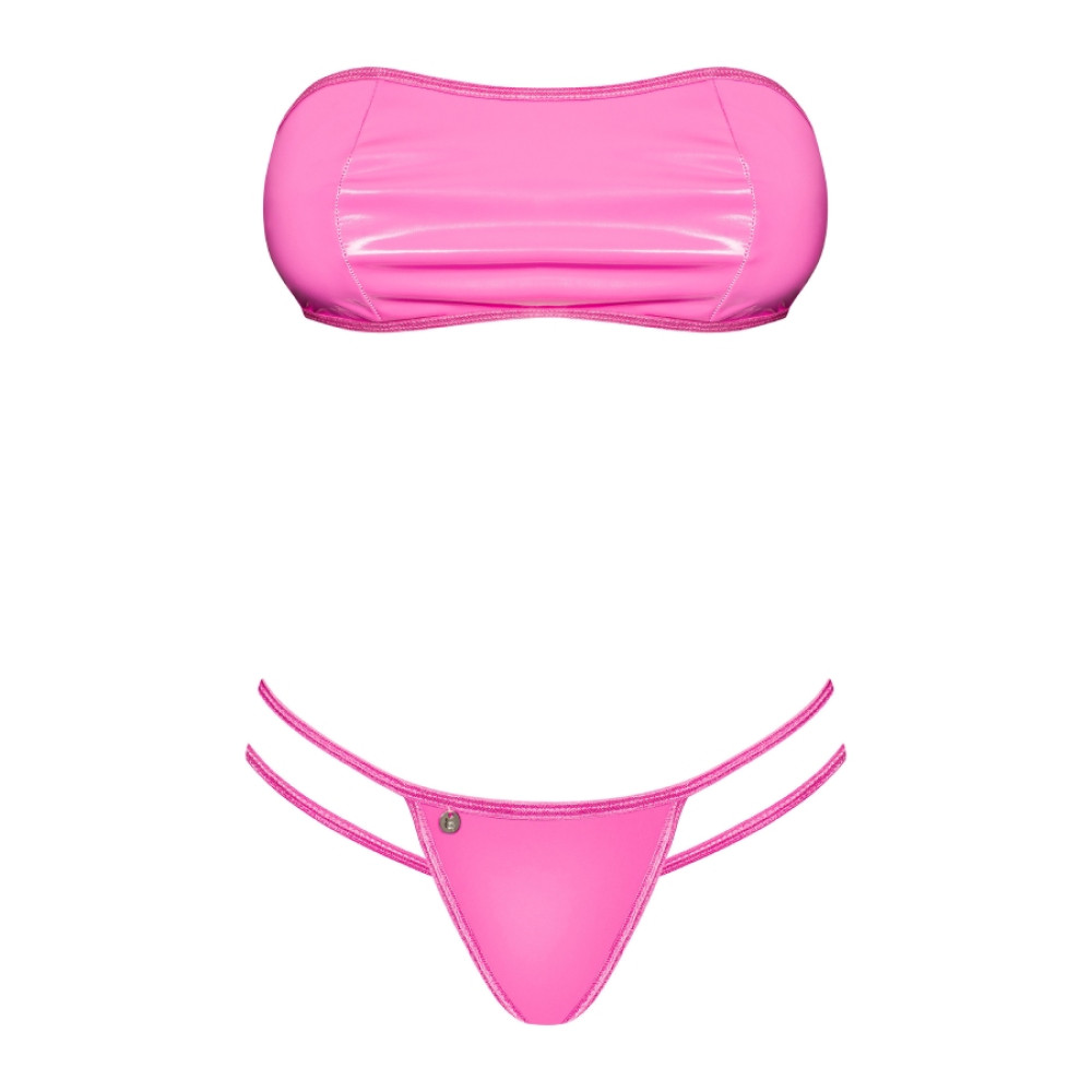 Комплект трусики и бюстгальтер Obsessive Lollypopy Set, розовый, L-XL, фото №5 — секс шоп Украина, NO TABOO