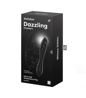 Двойной фаллоимитатор Satisfyer Dazzling Crystal 1 черный, 18.4 х 3.3 см - No Taboo