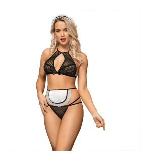 Костюм сексуальной горничной Sunspice, 3 предмета, черно-белый, S-M - No Taboo