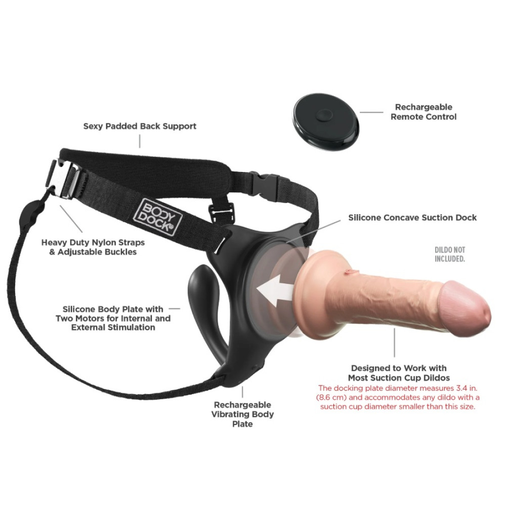 Трусики для страпона Pipedream Body Dock G-Spot Pro Harness, черные фото №4 — секс игрушки: Украина, NO TABOO