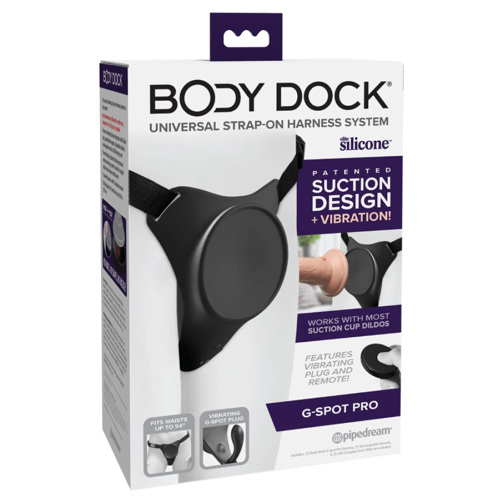 Трусики для страпона Pipedream Body Dock G-Spot Pro Harness, черные фото №0 — секс игрушки: Украина, NO TABOO