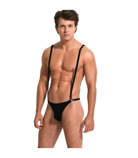 Мужские стринги и подтяжки Sunspice, черные, One Size - No Taboo