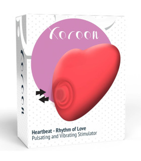 Вибратор в виде сердца Xocoon Heartbeat с пульсацией, красный, 7.5 х 7.2 см - No Taboo