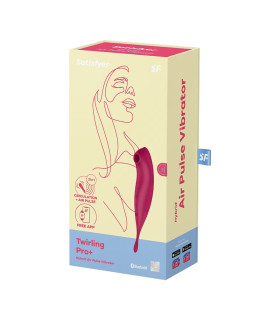 Вибратор для клитора Satisfyer Twirling Pro с вакуумной стимуляцией, красный, 20 х 4 см - No Taboo