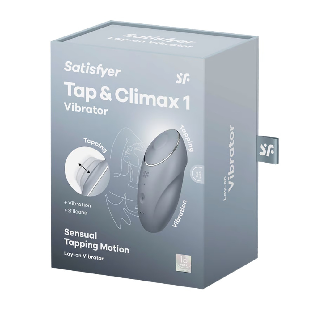 Вибратор Tap & Climax Satisfyer 1 для клитора, серый, 11 х 4.8 см фото №2 — секс игрушки: Украина, NO TABOO