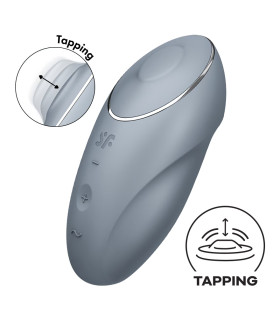 Вибратор Tap & Climax Satisfyer 1 для клитора, серый, 11 х 4.8 см - No Taboo