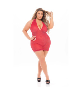 Платье Pink Lipstick с декольте, красное, Plus Size - No Taboo