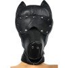 Кожаная маска XR Brands Dog Hood черная, One Size, фото №3 — секс шоп Украина, NO TABOO