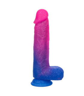 Вібратор реалістичний CalExotics Naughty Bits на присосці, різнокольоровий, 21.5 х 4.5 см - No Taboo