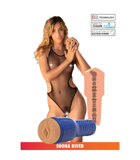 Мастурбатор вагина в колбе Shona River Pornstar Pussy бежевый, 26 х 8.5 см - No Taboo