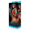 Набор БДСМ маска, падл и флоггер Whipsmart Glow In The Dark Impact Play Set светится в темноте, синий, фото №2 — секс шоп Украина, NO TABOO