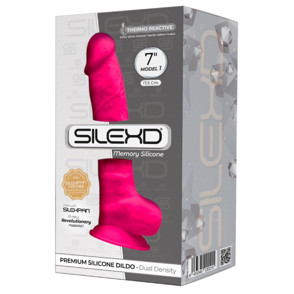 Термореактивный фаллоимитатор SilexD Model 1 на присоске, розовый, 17.5 х 3.8 см фото №2 — секс игрушки: Украина, NO TABOO