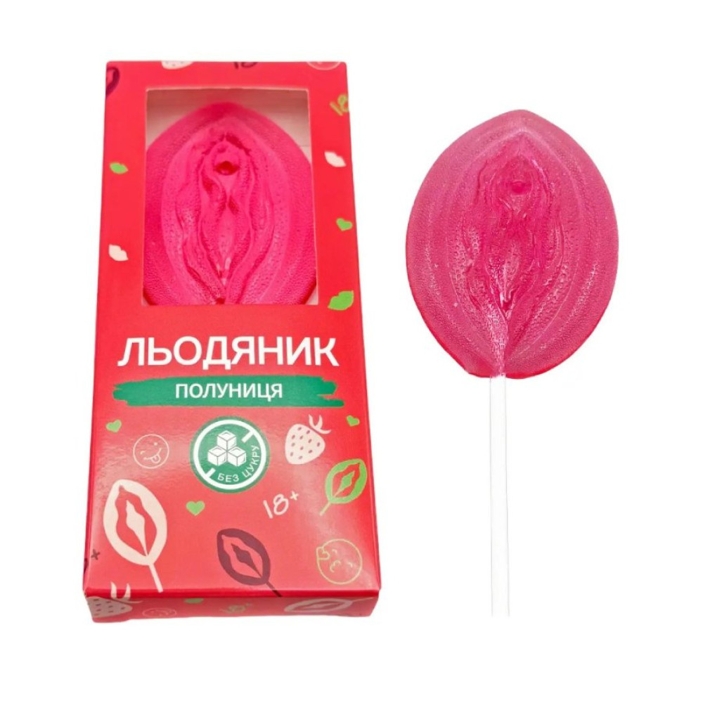 Леденец на палочке со вкусом клубники VidDushi SHE, 17 г, фото №0 — секс шоп Украина, NO TABOO