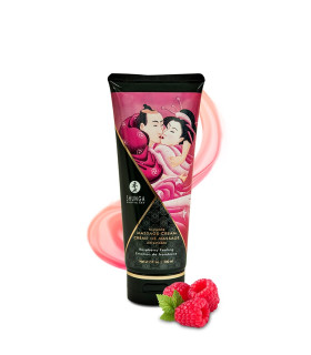 Съедобный массажный крем Shunga Kissable со вкусом малины, 200 мл - No Taboo
