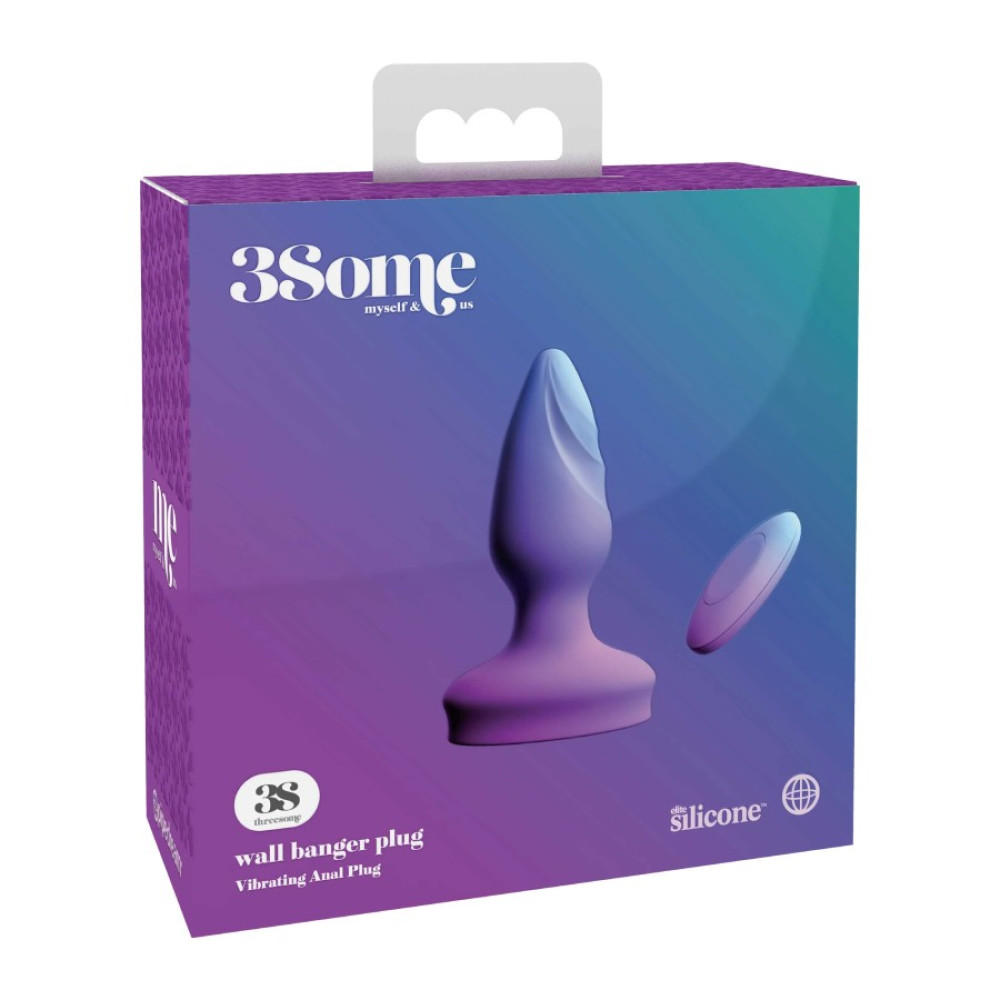 Анальная пробка с вибрацией Pipedream 3Some Wall Banger Plug, фиолетовая, 12 х 3.8 см фото №0 — секс игрушки: Украина, NO TABOO