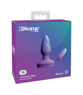 Анальная пробка с вибрацией Pipedream 3Some Wall Banger Plug, фиолетовая, 12 х 3.8 см - No Taboo