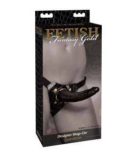 Страпон на трусиках Pipedream Fetish Fantasy с тиснением под крокодила, черный, 19 х 4.5 см - No Taboo