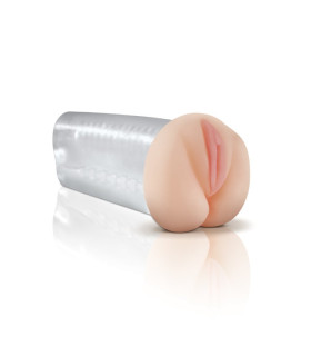 Реалистичный мастурбатор Pipedream Extreme Deluxe SeeThru вагина, бежевый, 14 х 6.4 см - No Taboo