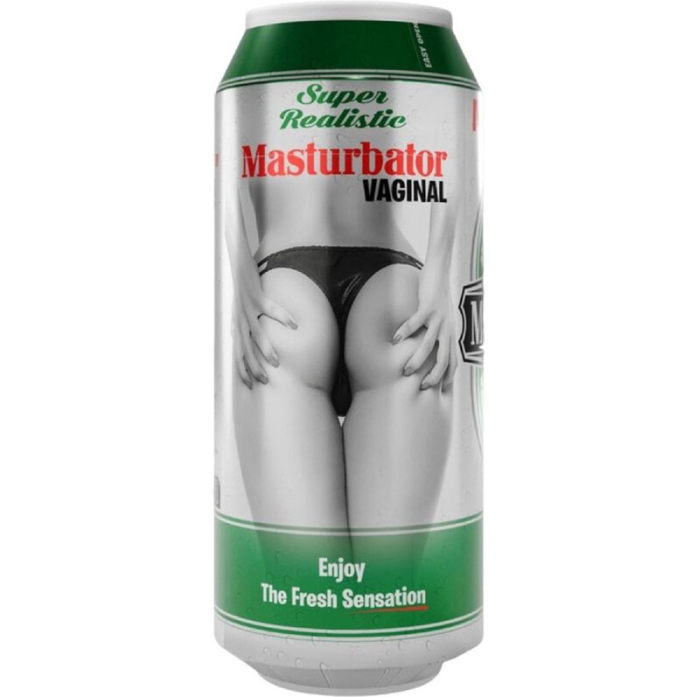 Мастурбатор вагина Alive Heineken в виде банки, бежевый, 16 х 2 см фото №4 — секс игрушки: Украина, NO TABOO