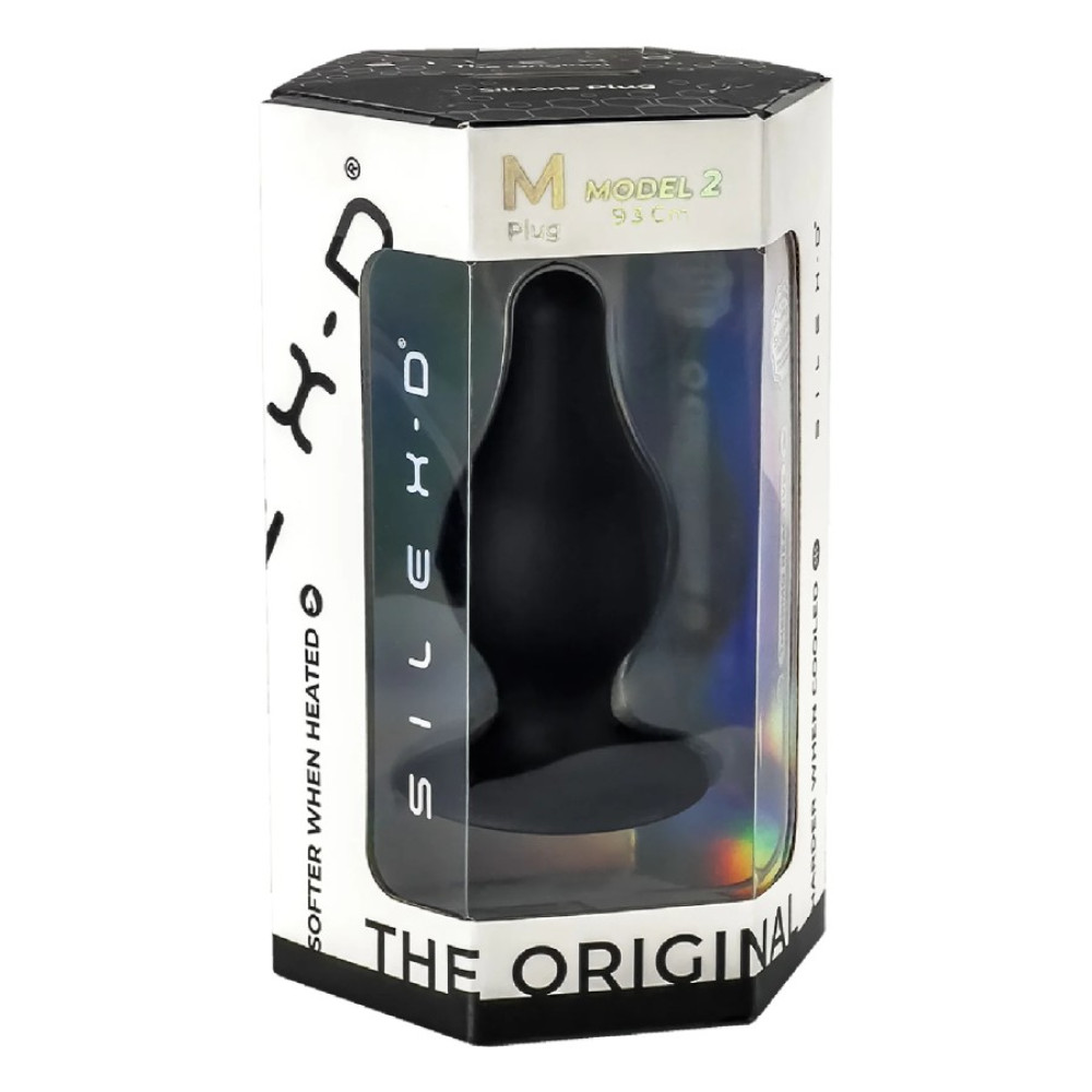 Анальная пробка SilexD Plug Model 2 M на присоске, чёрная, 9.3 х 4 см фото №2 — секс игрушки: Украина, NO TABOO