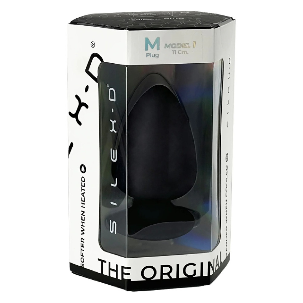 Анальна пробка SilexD Plug Model 1 M на присосці, чорна, 11 х 6.2 см фото №2 — секс іграшки: Україна, NO TABOO