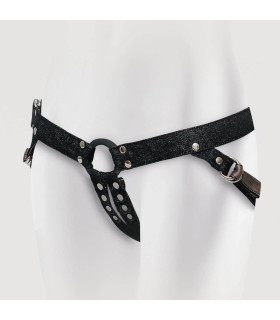 Трусики для страпона Adrien Lastic Lastic Strap-on джинсовые, чёрные, One Size - No Taboo