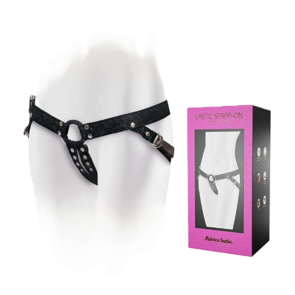 Трусики для страпона Adrien Lastic Lastic Strap-on джинсовые, чёрные, One Size фото №0 — секс игрушки: Украина, NO TABOO