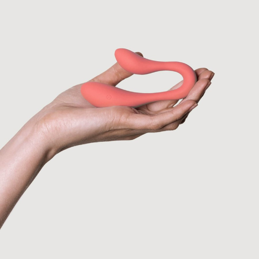 Вибратор для пар Adrien Lastic Couple Secrets 2 с управлением через приложение, розовый, 10.8 х 3.5 см фото №3 — секс игрушки: Украина, NO TABOO