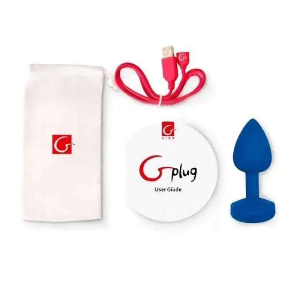 Анальный вибратор Gvibe Gplug L силиконовый, синий, 10.5 х 3.9 см фото №2 — секс игрушки: Украина, NO TABOO