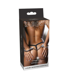 Наручники зі стразами Taboom з 2 ключами, сріблясті, 6.5 см - No Taboo