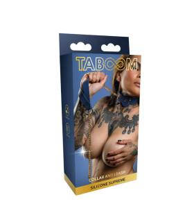 Нашийник із повідцем Taboom Silicone Supreme, силіконовий, синій - No Taboo