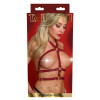 Портупея на грудь и шею Taboom Bondage in Luxury Elegant Harness красная, размер S/M, фото №1 — секс шоп Украина, NO TABOO