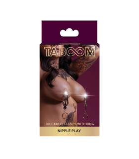Затискачі-метелики з кільцем Butterfly Clamps With Ring, сріблясті - No Taboo