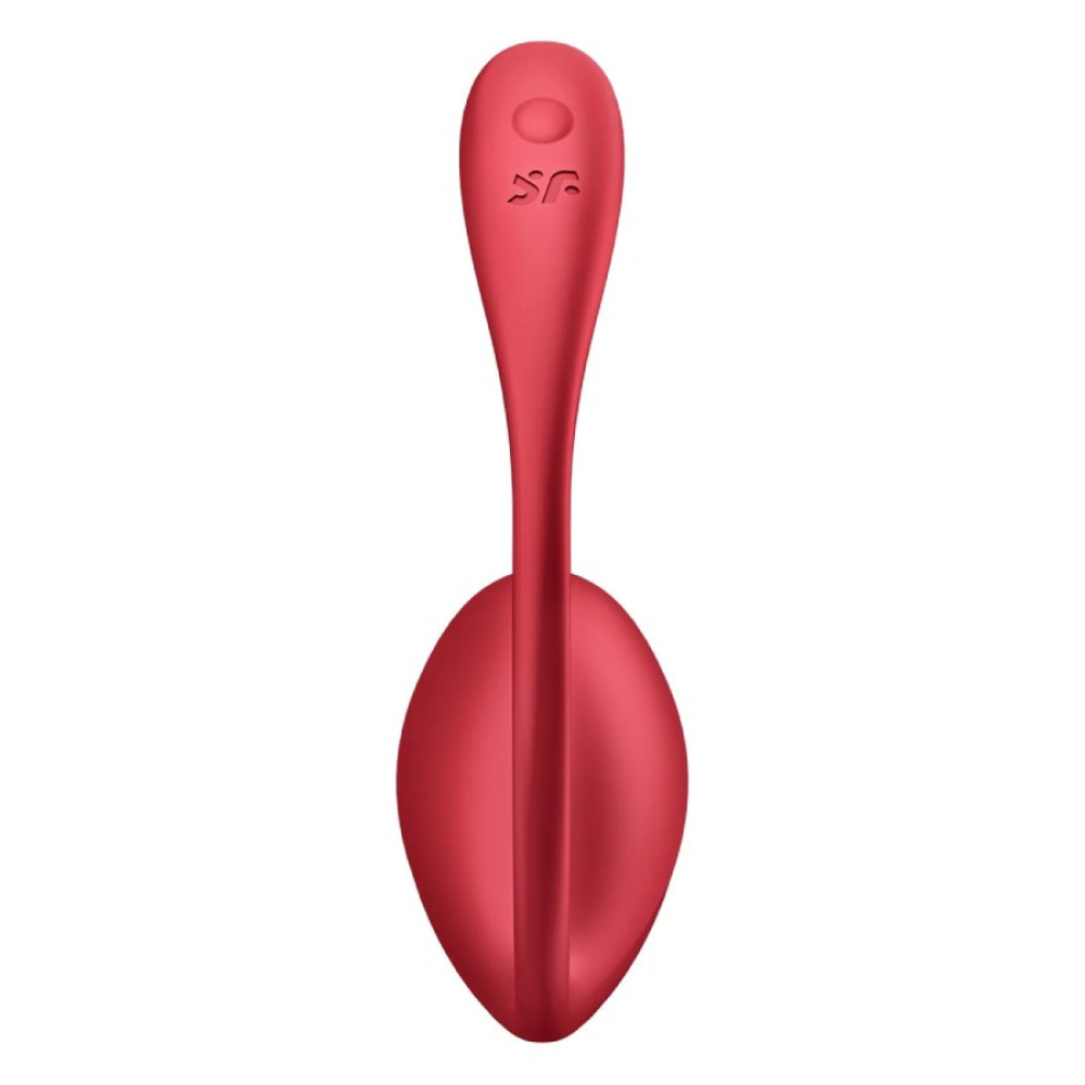 Вибратор в трусики Satisfyer Ribbed Petal с приложением и пультом, красный, 23.5 х 3.8 см фото №4 — секс игрушки: Украина, NO TABOO