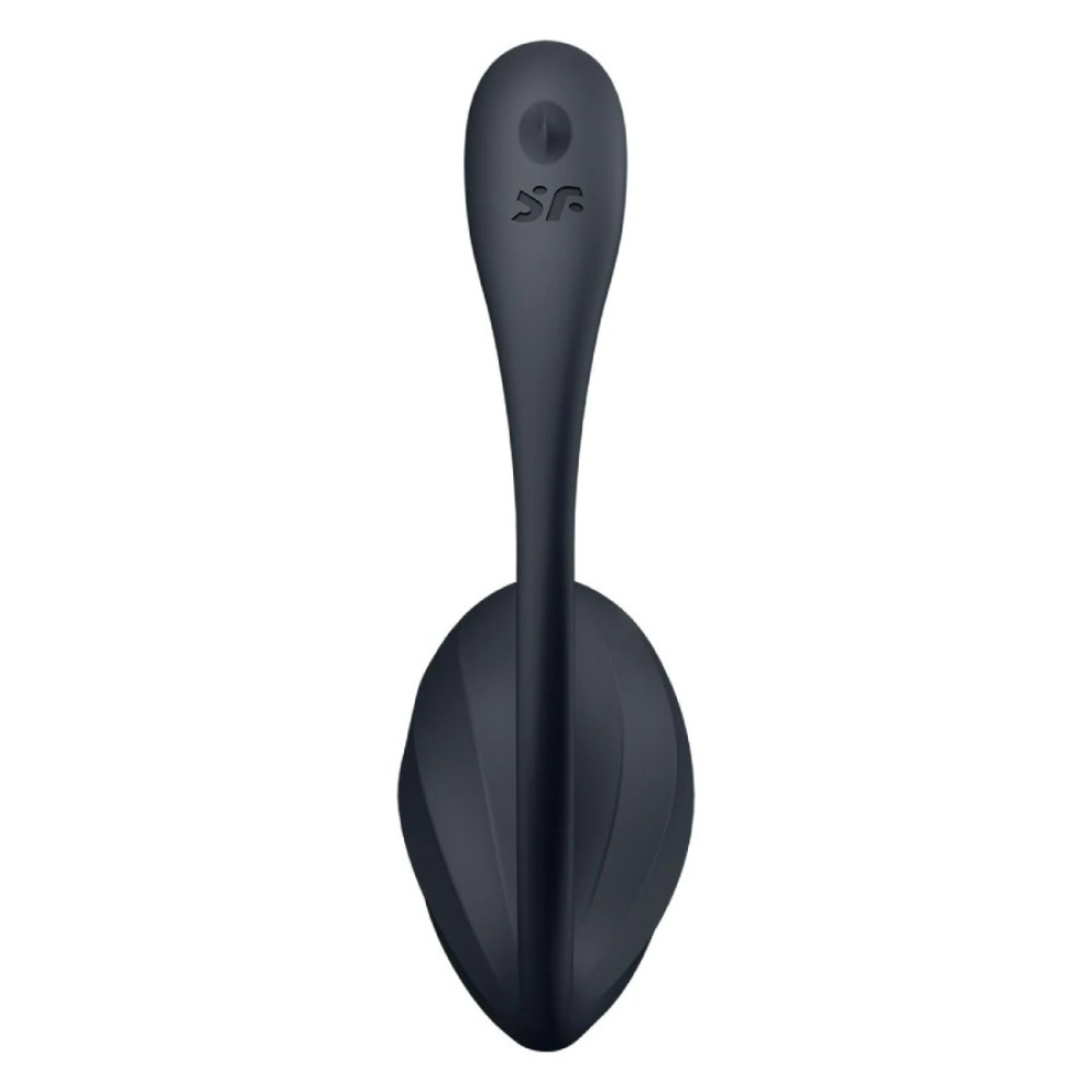 Вибратор в трусики Satisfyer Ribbed Petal с приложением и пультом, черный, 23.5 х 3.8 см фото №4 — секс игрушки: Украина, NO TABOO