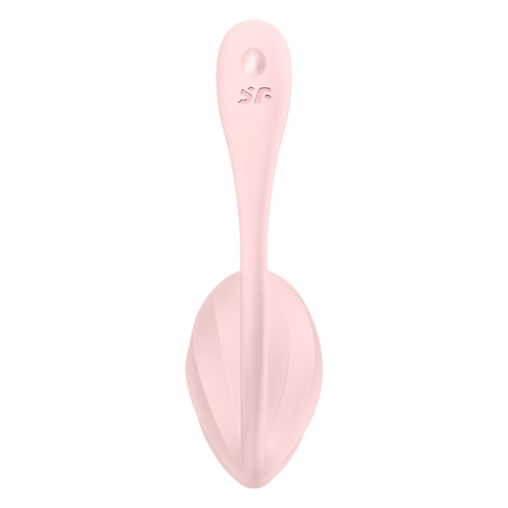 Вибратор в трусики Satisfyer Ribbed Petal с приложением и пультом, розовый, 23.5 х 3.8 см фото №6 — секс игрушки: Украина, NO TABOO